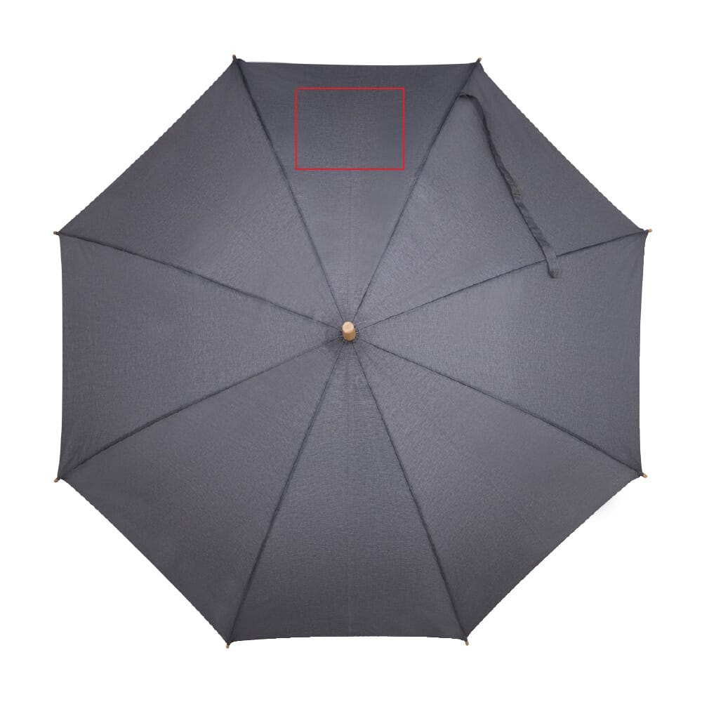 Stok paraplu 25” R-PET recht handvat auto open — drukvlak bovenste paneel