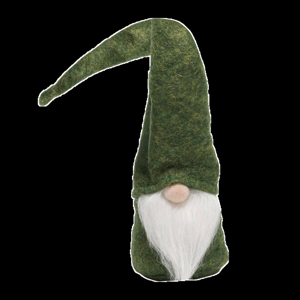 HANS - Vilten kerstkabouter met puntmuts — drukvlak op de santa dop voorzijde