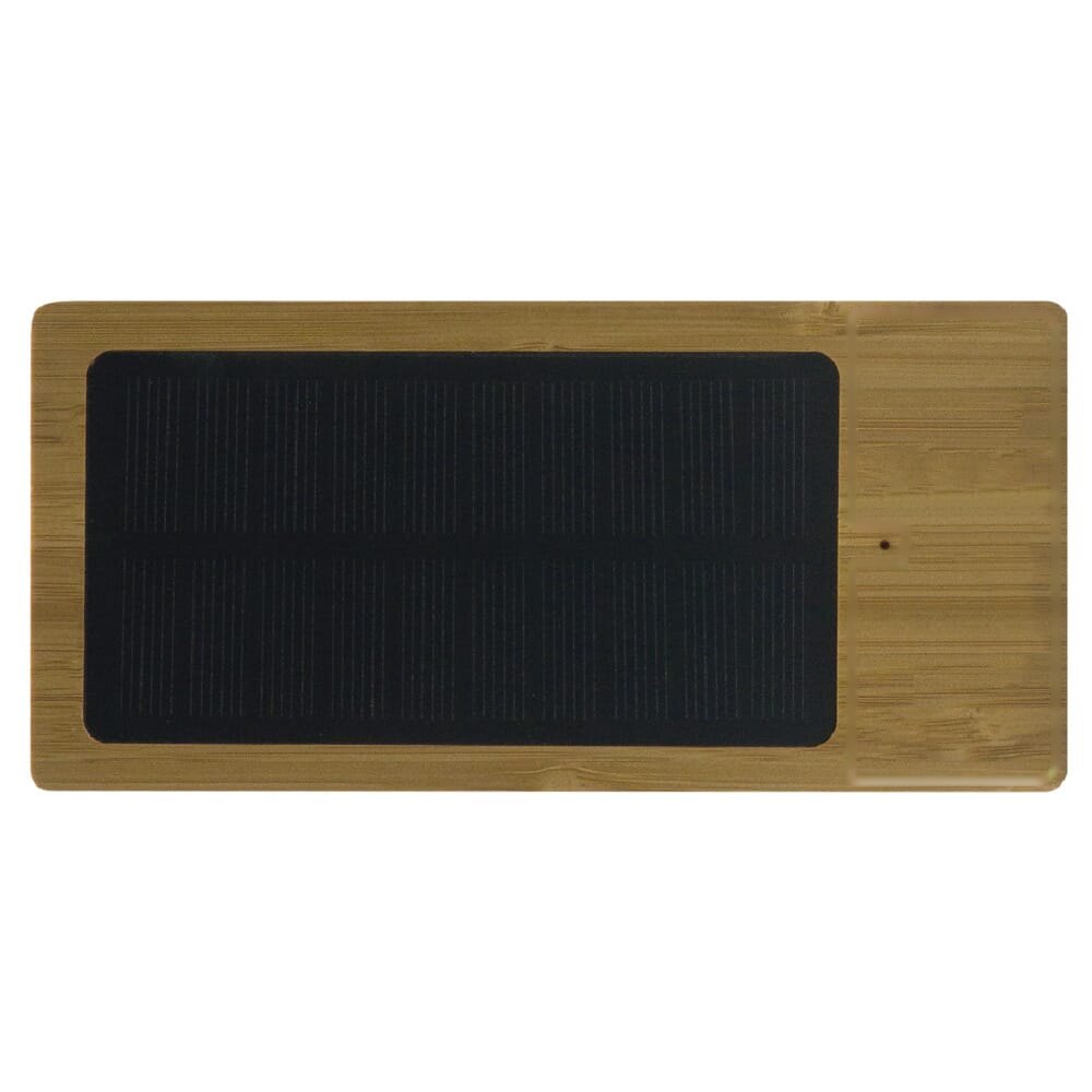 Powerbank Bamboe met Zonne Energie 8000mAh — drukvlak bovenkant