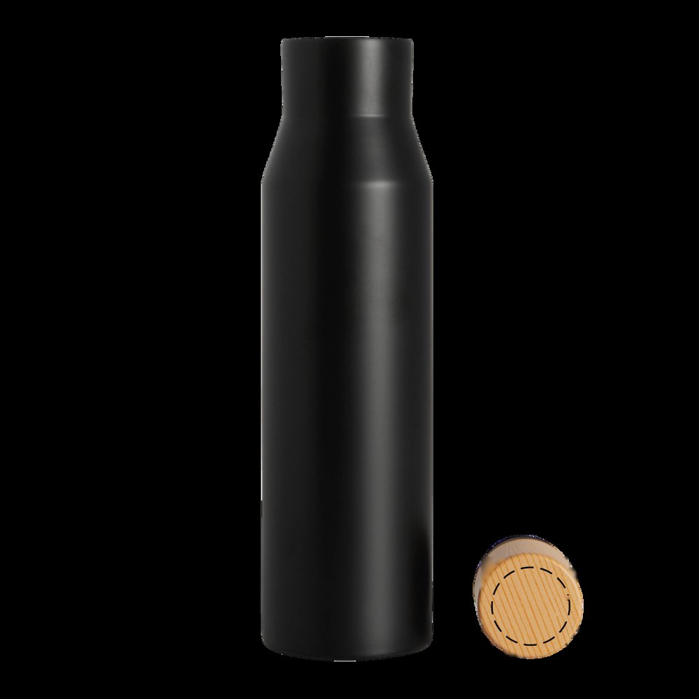 DRINK NOBLY - Vacuüm drinkfles — drukvlak gecentreerd bovenaan op het deksel