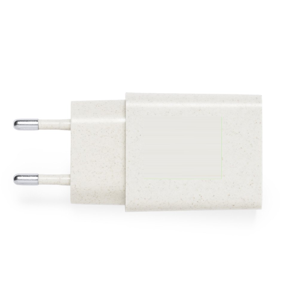 USB Opladers Pylot — drukvlak op de powerbank, op de zijde