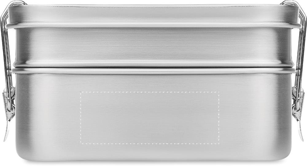 DOUBLE CHAN - RVS lunchbox — drukvlak voorkant onderkant