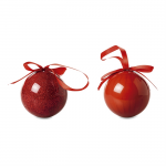 REDDIES 2 Kerstballen in kartonnen doo CX1402-05