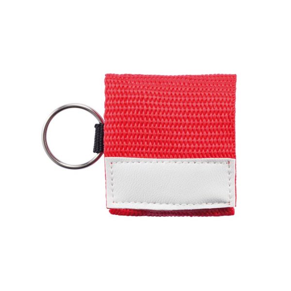 Sleutelhanger inclusief mond-op-mond beademingsmasker verpakt in rode etui met velcro sluiting. EN 13485:2003 goedgekeurd.