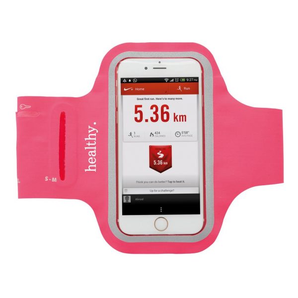 Lichtgewicht en trendy sportarmband gemaakt uit ultra dun en waterdicht elastisch materiaal. De klitteband sluiting heeft twee maten zodat hij geschikt is voor de iederen. De klitteband sluiting is van hoge kwaliteit waardoor deze langdurig gebruikt kan worden.