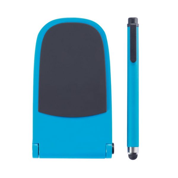 Universele standaard met drukknop functie. Dankzij het slijtvaste oppervlak blijft uw telefoon er in elke positie netjes op liggen. met de meegeleverde touch pen kunt u handig door uw telefoonbestanden navigeren. Geregistreerd ontwerp®