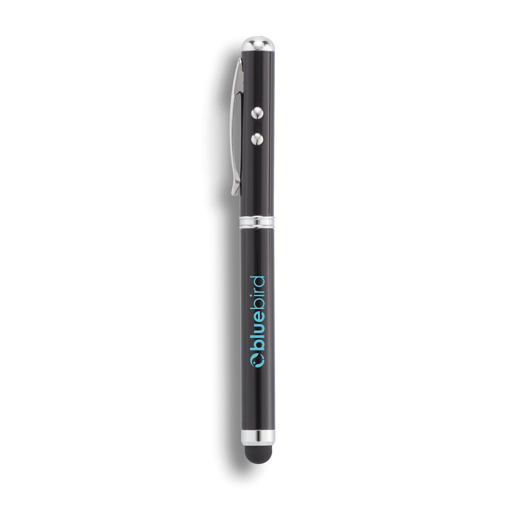 Ballpoint pen gemaakt uit messing met stylus functie en geïntegreerde laser pointer. Voor iedere vorm van presenteren.