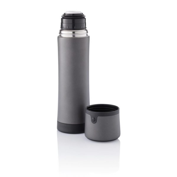 500ml dubbelwandige en vacuüm geïsoleerde fles met druksluiting en mok. Geregistreerd ontwerp®