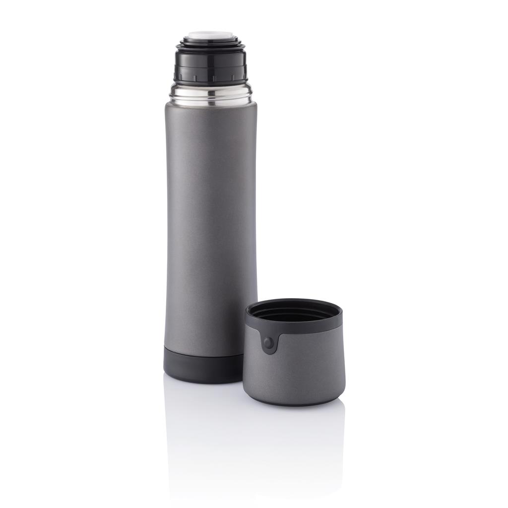 500ml dubbelwandige en vacuüm geïsoleerde fles met druksluiting en mok. Geregistreerd ontwerp®