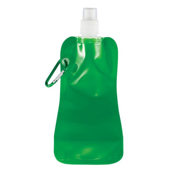 400ml opvouwbare fles met tuit en bijpassende geanodiseerde karabijnhaak. Geeft u de mogelijkheid om uw kraanwater overal mee naar toe te nemen! Na gebruik makkelijk op te rollen.