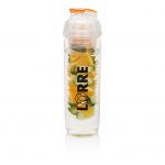 500ml Tritan fles met fruit infuser compartiment. Geef water volop vitaminen en smaak door vers fruit toe te voegen in het compartiment