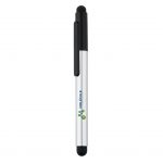 Kunststof stylus pen met onderin een handige uitneembare telefoon standaard. Het voordeel hiervan is dat de stylus en pen tegelijkertijd met het standaardje kan worden gebruikt. Geschikt voor meest gebruikte telefoons zoals: iPhone 5 and 6