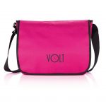 600D schoudertas met voorflap met klittenbandsluiting