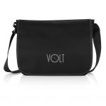 600D schoudertas met voorflap met klittenbandsluiting