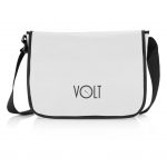 600D schoudertas met voorflap met klittenbandsluiting