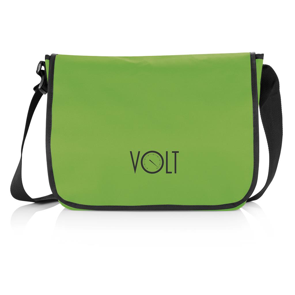 600D schoudertas met voorflap met klittenbandsluiting