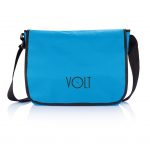 600D schoudertas met voorflap met klittenbandsluiting