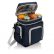 Handige 600D polyester koeltas met meerdere compartimenten en verstelbare schouderband. PVC vrij.