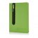 De perfecte combinatie: Een A5 PU notitieboekje met pen sleeve en een metalen stylus pen. 80 pagina's van 80g/m2. Verpakt in geschenkverpakking.