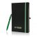 Giftset inclusief A5 hardcover notitieboek met elastieksluiting en roestvrijstalen Victory pen (zwartschrijvend) samen verpakt in luxe geschenkverpakking.